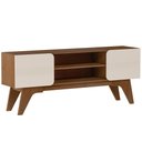 Ver imagem 7 de Rack para Sala de Estar TV 65 pol 160cm 2 Portas Pés Retrô Doble A05 Cinamomo Off White - Lyam