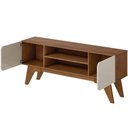 Ver mais imagens de Rack para Sala de Estar TV 65 pol 160cm 2 Portas Pés Retrô Doble A05 Cinamomo Off White - Lyam