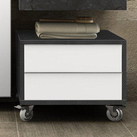 Gaveteiro para Banheiro com Rodízios Max 60cm Yescasa Cinza/Grafen/Branco