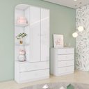 Ver imagem 1 de Quarto de Bebê com Cômoda e Guarda Roupas Labirinto Henn