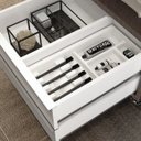 Ver imagem 7 de Gaveteiro para Banheiro com Rodízios Max 60cm Yescasa Marrom/Linho/Branco
