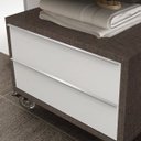 Ver imagem 4 de Gaveteiro para Banheiro com Rodízios Max 60cm Yescasa Marrom/Linho/Branco