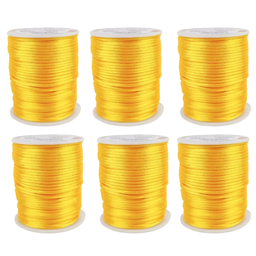 Kit com 6 Cetim Rabo de Rato 2mm Rolo com 50 M Dourado - 1