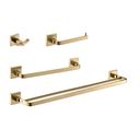Ver imagem 1 de Kit De Acessório Quadrado Em Latão Dourado Fosco Para Banheiro 4 Peças AK001DF Harmony Kit De Acessó