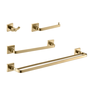 Kit De Acessório Quadrado Em Latão Dourado Fosco Para Banheiro 4 Peças AK001DF Harmony Kit De Acessó - 1