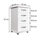 Ver imagem 3 de Gaveteiro 4 Gavetas - Cor Branco (Corrediças Telescópicas)