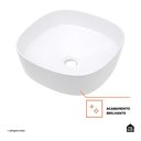 Ver imagem 3 de Cuba de Apoio para Banheiro Quadrada Louça Cerâmica Sugilita Pingoo.casa - Branco
