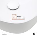Ver imagem 5 de Cuba de Apoio para Banheiro Quadrada Louça Cerâmica Sugilita Pingoo.casa - Branco