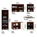 Ver imagem 3 de Armário de Cozinha Completa 6 Peças com Tampo e Espaço para Micro-ondas Safira Luciane Móveis