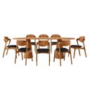 Ver imagem 2 de Sala de Jantar Mesa Noronha 220cm Tampo Laminado Canto Barril e 8 Cad Solaris Gold