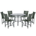 Ver imagem 1 de Mesa Ascoli 120 Cm com 6 Cadeiras Cannes de Alumínio Trama Verde