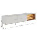 Ver imagem 3 de Rack TV Bancada 220cm 2 Portas de Correr Pé Metálicos c/LED Samira C04 - D'Rossi