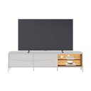 Ver imagem 2 de Rack TV Bancada 220cm 2 Portas de Correr Pé Metálicos c/LED Samira C04 - D'Rossi