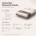 Ver imagem 3 de Cama Box Casal Osaka Flutuante Estilo Japonesa 138x188 Base Estofada Bouclê Cinza - Desk Design
