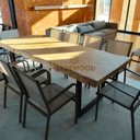 Ver imagem 2 de Mesa de Tronco com Bordas Orgânicas Cor Natural com Pés em Aço Carbono 110cm de Largura:Comprimento