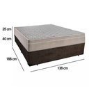Ver imagem 3 de Cama Box Casal Suede + Colchão Sereneprime Molas Ensacadas 138x188x65 Marrom