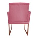 Ver imagem 3 de Poltrona Klara Suede Rosa Base De Ferro Cobre - Vallisa Decor