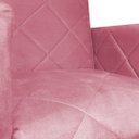 Ver imagem 4 de Poltrona Klara Suede Rosa Base De Ferro Cobre - Vallisa Decor