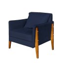 Ver imagem 2 de Poltrona Decorativa Sophia Suede Azul Marinho Pés Madeira Ms Decor