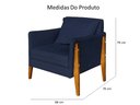 Ver imagem 3 de Poltrona Decorativa Sophia Suede Azul Marinho Pés Madeira Ms Decor
