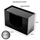Ver imagem 5 de Porta Lenços Toalha Umedecidas Largo com Tampa Acrílico Preto Centauri Acrílicos PLU-L-B-T