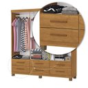 Ver imagem 6 de Guarda-Roupa 6 Portas 6 Gavetas com Espelho e Pés Denver Marrom/Cinamomo
