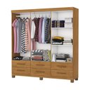 Ver imagem 4 de Guarda-Roupa 6 Portas 6 Gavetas com Espelho e Pés Denver Marrom/Cinamomo
