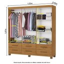 Ver imagem 5 de Guarda-Roupa 6 Portas 6 Gavetas com Espelho e Pés Denver Marrom/Cinamomo