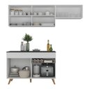 Ver imagem 4 de Armário Cozinha Modulada Compacta com Balcão 3 Peças Veneza Multimóveis Mp3764 Branco/dourado
