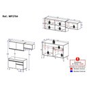 Ver imagem 3 de Armário Cozinha Modulada Compacta com Balcão 3 Peças Veneza Multimóveis Mp3764 Branco/dourado
