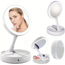 Espelho Maquiagem de Mesa C/ Luz Led Rotação 360° Camarim - 1