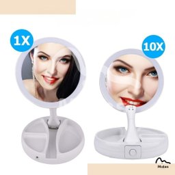 Espelho Maquiagem de Mesa C/ Luz Led Rotação 360° Camarim - 4