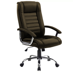 Cadeira Poltrona Presidente Giratória Gomos Marrom - 1