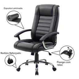 Cadeira Poltrona Presidente Giratória Gomos Marrom - 3