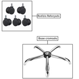 Cadeira Poltrona Presidente Giratória Gomos Marrom - 6