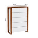 Ver imagem 3 de Cômoda 6 Gavetas em Madeira Maciça e MDF Craft Branco/Garapa