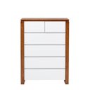 Ver imagem 2 de Cômoda 6 Gavetas em Madeira Maciça e MDF Craft Branco/Garapa