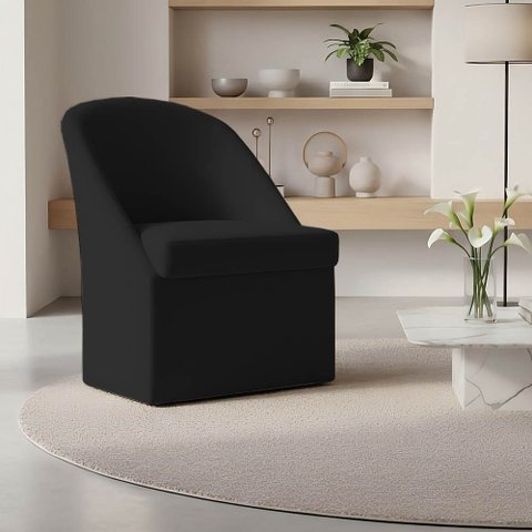 Cadeira Poltrona Decorativa Clara Veludo Preto Dal Poz Estofados
