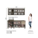 Ver imagem 6 de Cozinha Compacta 100% MDF 6 Peças para Pia Connect 8 Portas 2 Gavetas Amadeirado Móveis Henn