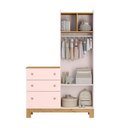 Ver imagem 2 de Guarda Roupa Infantil com Cômoda 2 Portas 3 Gavetas MDP Rosa 120,4cm Mais de Casa