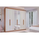 Ver imagem 1 de Guarda Roupa Casal 6 Portas (2 C- Espelho) e 6 Gavetas Cecilia Cinamomo-Off White - Panan
