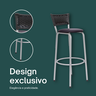 Kit 6 Banquetas Alta Banco para Balcão Junco Preto Àrea Gourmet Ilha Bancada bares Churrasqueira - 4