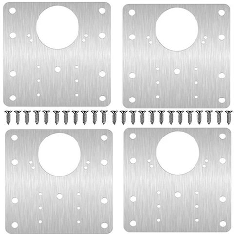4 Placas de Reparo de Dobradiças para Móveis 90x90mm