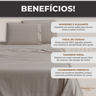 LENÇOL KING SIZE AVULSO C/ ELÁSTICO 100% ALGODÃO 200 FIOS BEGE - 6