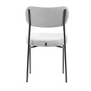 Ver imagem 5 de Kit 2 Cadeiras para Sala de Jantar Tecido Bouclê Design Aço Carbono Lavinia Cinza/Preto