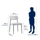 Ver imagem 3 de Kit 2 Cadeiras para Sala de Jantar Tecido Bouclê Design Aço Carbono Lavinia Cinza/Preto