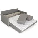 Ver imagem 6 de Sofá-cama Queen Aurora, 3 Lugares, Linho Cinza