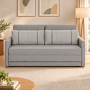Ver imagem 1 de Sofá-Cama Queen 3 Lugares em Linho com Assento Rebatível Aurora 176cm Cinza