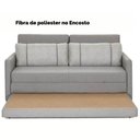 Ver imagem 5 de Sofá-Cama Queen 3 Lugares em Linho com Assento Rebatível Aurora 176cm Cinza