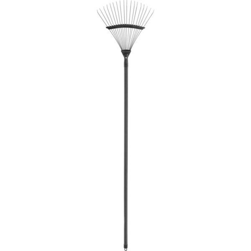 Vassoura para Jardim Metálica 18 Dentes Cabo Palheta Fix - 2